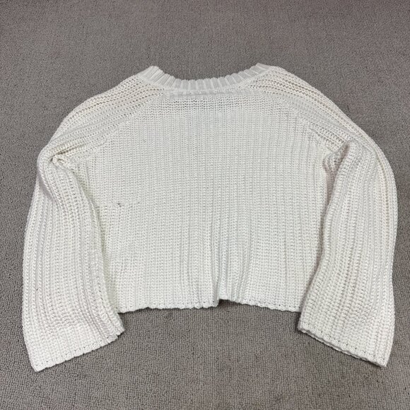 Aerie Sweater Ivory Blue Long Sleeve Pullover Women’s Size Small - Picture 11 of 12